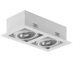 MARA P2Bd AR111 wpust stropowy max. 2x20W, G53, 12V, biały sygnałowy (mat struktura) RAL 9003