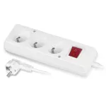PS-370WS/3,0 Przedłużacz z trzykrotnym gniazdem z wyłącznikiem; 3x2p+Z; 10A; 3m; biały