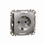 Gniazdo schuko, Sedna Design & Elements, szczotkowane aluminium