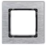 DECO Ramka uniwersalna pojedyncza - aluminium szczotkowane (ramka: srebrna; spód: czarny) srebrny