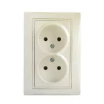 DOMO 01-1280-130 pe Gniazdo zasilające podwójne bez uziemienia kompletne