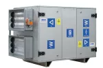 centrala wentylacyjna z wymiennikiem obrotowym, stojąca z króćcami na boki, strona lewa, silniki EC, automatyka A31 AV07RH6000-LA31