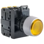 PRZYCISK WYST.PODŚW BSP ZIELONY 1 ZW PIERŚCIEŃ NIKLOWANY ST22-AWLZ-10-230-LED\AC