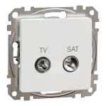 Gniazdo TV/SAT przelotowe (10dB), Sedna Design & Elements, białe
