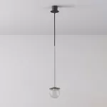 CLAR 400 fi100 wisząca LED 2,7W/298lm/3000K, 230V, przewód czarny guma, kolor srebra (gładki mat)