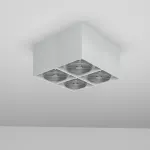 TITO D6 stropowy max. 4x13W, GU10, 230V, srebrny aluminiowy (mat struktura) RAL 9006