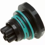 THB.387.F3A - Złącze TEEPLUGE mini, na panel, gniazdo 3 pin IP68, D7-12, nakrętka