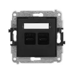ICON Mechanizm gniazda podwójnego 2xUSB C-C czarny mat