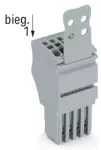 1-przewodowe gniazdo; Push-in CAGE CLAMP®; 1,5 mm²; Raster 3,5 mm; 3-bieg.; płytka odciążająca przewody; 1,50 mm²; szara