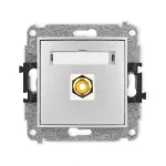 ICON Mechanizm gniazda pojedynczego RCA (typu cinch - żółty, pozłacany) srebrny metalik