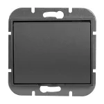 Gniazdo pojedyncze p/t 2P+Z Schuko bryzgoszczelne z klapką Onyx, 16A, 250V, PT-17OH, czarny