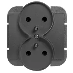 Gniazdo podwójne p/t 2x2P+Z Onyx, 16A, 250V, PT-6OR, czarny