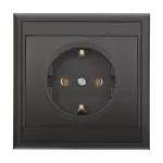 Gniazdo pojedyncze p/t 2P+Z, Schuko Luna, 16A, 250V, PT-17L, czarny