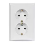 Gniazdo podwójne p/t 2x2P+Z, Schuko Luna, 16A, 250V, PT-7L, biały