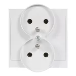 Gniazdo podwójne p/t 2x2P+Z Luna, 16A, 250V, PT-6LR, biały