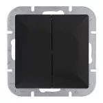 Łącznik świecznikowy p/t z podświeleniem Pearl, 10A, 250V, WP-2P/S, czarny