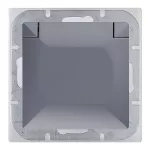 Gniazdo pojedyncze p/t 2P+Z bryzgoszczelne z klapką Pearl, 16A, 250V, PT-16PH, antracyt