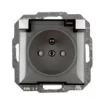 Gniazdo pojedyncze p/t 2P+Z bryzgoszczelnie z klapką Pearl, 16A, 250V, PT-16PHL, biały