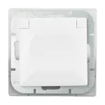 Gniazdo pojedyncze p/t 2P+Z bryzgoszczelne z klapką Pearl, 16A, 250V, PT-16PH, biały