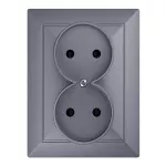 Gniazdo podwójne p/t 2x2P Pearl, 16A, 250V, PT-5 P, antracyt