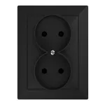 Gniazdo podwójne p/t 2x2P Pearl, 16A, 250V, PT-5 P, czarny