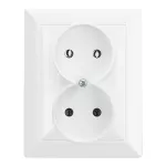 Gniazdo podwójne p/t 2x2P Pearl, 16A, 250V, PT-5 P, biały