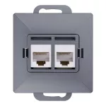Gniazdo 2xRJ45 Cat5 Pearl, RJ45-5CAT/P2, antracyt