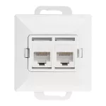 Gniazdo 2xRJ45 Cat5 Pearl, RJ45-5CAT/P2, biały