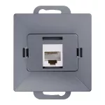 Gniazdo 1xRJ45 Cat5 Pearl, RJ45-5CAT/P1, antracyt