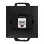 Gniazdo 1xRJ45 Cat5 Pearl, RJ45-5CAT/P1, czarny