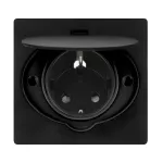 Hermetyczne gniazdo elektryczne, IP44, 1x2P+Z(Schuko), czarne