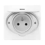 Hermetyczne gniazdo elektryczne, IP55, 1x2P+Z(French), białe