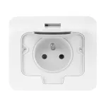 Hermetyczne gniazdo elektryczne prostokątne, IP55, 1x2P+Z(French), białe