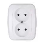 Gniazdo podwójne p/t 2x2p 16A, 250V, ATUT, biały
