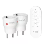 Zestaw bezprzewodowych gniazd MINI Schuko, sterowanych pilotem 2+1, 2300W