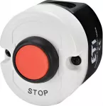 ESE1-V2 Kaseta szaro-czarna, STOP, 1NC, przycisk czerwony