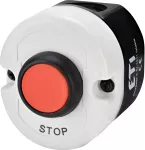 ESE1-V2 Kaseta szaro-czarna, STOP, 1NC, przycisk czerwony
