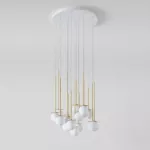 COTTON PANEL HF4, fi100 wisząca max.16x1,9W, G9, 230V, przewód transparentny, kolor złota (gładki mat)