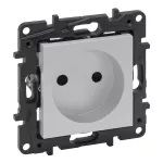 Niloe Step - gniazdo zasilające 2P, zaciski śrubowe, z przesłoną- kolor aluminium, Legrand