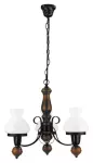 7078 Żyrandol Petronel E27/3x60W mat czarny/orzech 230V, 50Hz