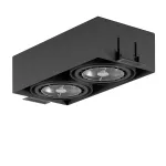MARA PB2Bh AR111 wpust stropowy bezramkowy, max. 2x20W, G53, 12V, czarny głęboki (mat struktura) RAL 9005