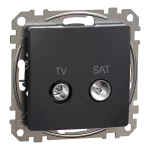 Gniazdo TV/SAT przelotowe (10dB), Sedna Design & Elements, czarny antracyt