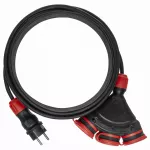PS-X3/44S/25M/3X1,5/H05RR-F Przedłużacz budowlany 3gniazdowy; SCHUKO; IP44; 16A; H05RR-F; 3x1,5; 25m; czarno-czerwony