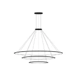 Pendant Circular Outward 3 Rings (ø2000 ø1200 ø600) LED 234W LED warm-white 2700K 0-10V Black 17304lm CF4H-00V9AZRU05