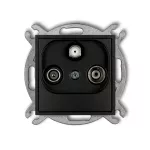MINI Mechanizm gniazda abonenckiego RTV-SAT przelotowego 10dB czarny mat
