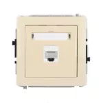 DECO Mechanizm gniazda komputerowego pojedynczego 1xRJ45, kat. 6, 8-stykowy beżowy