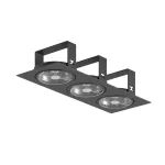 MARA E3Ch AR111 wpust stropowy max. 3x60W, G53, 12V, czarny głęboki (mat struktura) RAL 9005