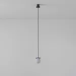 COTTON 400 fi100 wisząca max.1x1,9W, G9, 230V, przewód czarny, kolor srebra (gładki mat)