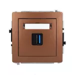 DECO Mechanizm gniazda pojedynczego USB A-A 3.0 brązowy metalik