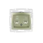 DOMO 01-1440-050 sz Gniazdo komputerowo-telefonicze (RJ45 Cat6 + Rj 11)